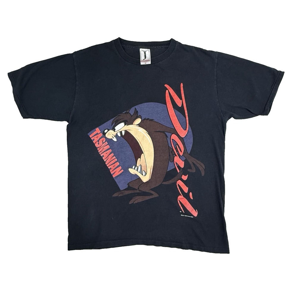 Jostens Sportswear T-Shirt Mens L Black Tazmanian Devil 1993 Single Stitch Vtg